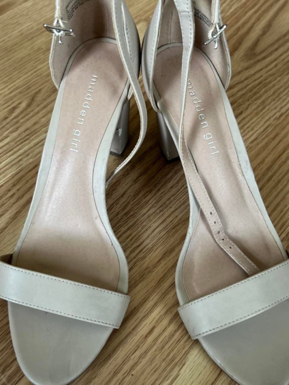 Madden Girl Nude Pink Block Heel | US W 9